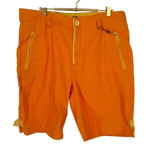 Robert Graham Men's Shorts, Classic Fit Y2K MACKEY Persimmon Orange !STAINED! 34